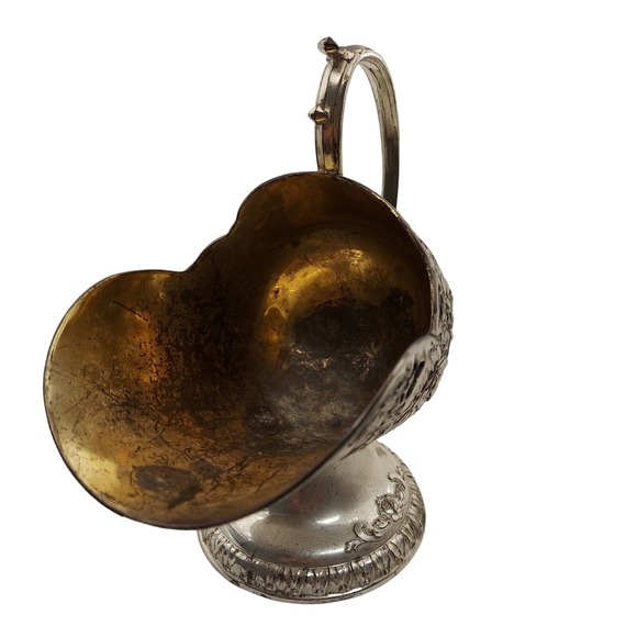 Silverplate Sugar Scuttle w/Cube Scoop Ornate Elegant Roses Silverplate VTG - Picture 2 of 16